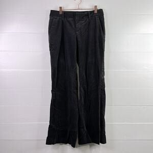 BANANA REPUBLIC Black Velvet Stretch Wide Leg Mid Rise Dress Pants Size 4‎